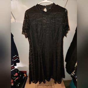 Torrid Black Lace High Neck Dress